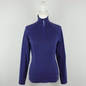 Merrell Opti-Wick Women's Small Purple 1/4 Zip Mock Neck Activewear Pullover